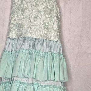 Oopsie Daisy Little Girl's Light Green Ombre Rose Dress, Size 10